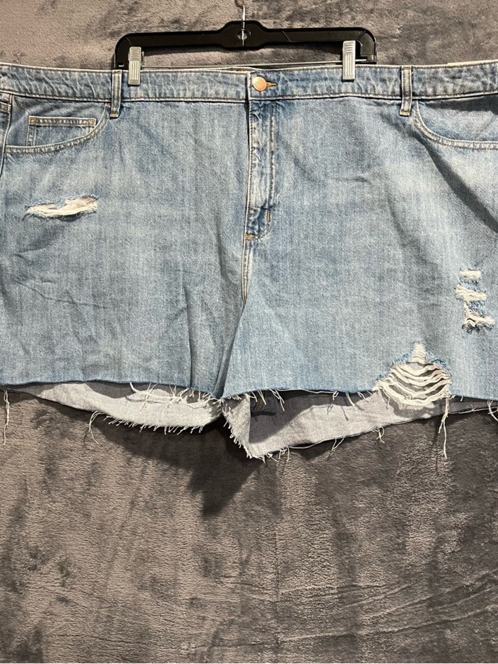 Distressed Boyfriend Denim Jean Shorts Women Plus Size 30 Cotton Pockets NWT